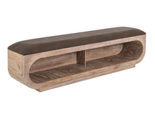 Load image into Gallery viewer, White Balam - Wooden Bench With Cushioned Seat - Ivory White
