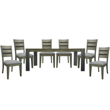Load image into Gallery viewer, Cedar Fork - 78&quot; Dining Table With 6 Ladderback Chairs - Smoked Arabica