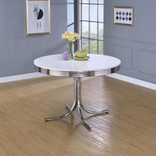 Load image into Gallery viewer, Retro - Round Wood Top Dining Table - White And Chrome