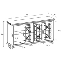 Load image into Gallery viewer, Kovu - 4 Door Wood Lattice Storage Accent Cabinet - Black