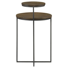 Load image into Gallery viewer, Yael - Round Mango Wood Accent Side Table - Natural And Gunmetal