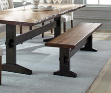Load image into Gallery viewer, Bexley - Wood Dining Bench - Natural Honey And Smokey Black