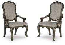 Load image into Gallery viewer, Maylee - Dark Brown - Dining Upholstered Arm Chair (Set of 2)