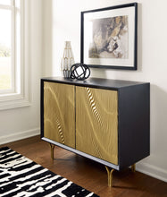Load image into Gallery viewer, Tayner - Black / Gold Finish - Accent Cabinet