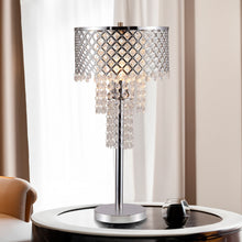 Load image into Gallery viewer, Crystal On Mesh - Table Lamp - Chrome