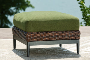 Horizon Hall - Brown / Green - Ottoman With Cushion