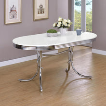 Load image into Gallery viewer, Retro - Oval Wood Top Dining Table - White And Chrome