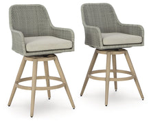 Load image into Gallery viewer, Seton Creek - Beige / Gray - Barstool With Cushion (Set of 2)