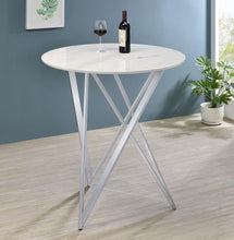 Load image into Gallery viewer, Bexter - Round Faux Marble Bistro Bar Table - Chrome