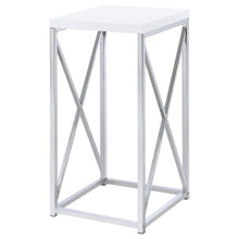 Load image into Gallery viewer, Edmund - Square Accent Side Table - White High Gloss And Chrome