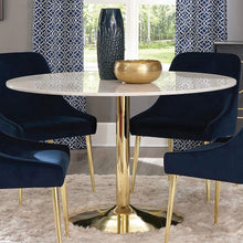Load image into Gallery viewer, Kella - Round Marble Top Dining Table - White Marble