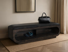 Load image into Gallery viewer, Black Balam - Wooden Bench With Cushioned Seat - Oil Black