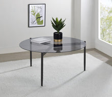 Load image into Gallery viewer, Rosalie - Round Smoked Glass Top Coffee Table - Sandy Black