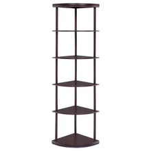 Load image into Gallery viewer, Bonwick - Wood 5-Shelf Corner Bookshelf - Cappuccino