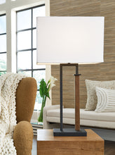 Load image into Gallery viewer, Voslen - Black / Brown - Metal Table Lamp (Set of 2)