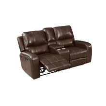 Load image into Gallery viewer, Linton - Leather Console Loveseat With Dual Recliners