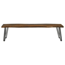 Load image into Gallery viewer, Neve - Live Edge Wood Dining Bench Hairpin Legs - Gray Sheesham