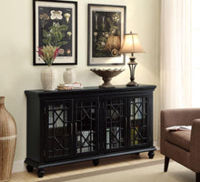Load image into Gallery viewer, Kovu - 4 Door Wood Lattice Storage Accent Cabinet - Black