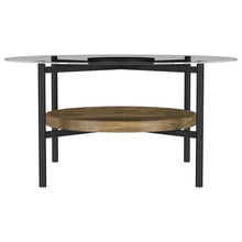 Load image into Gallery viewer, Delfin - Round Glass Top Coffee Table - Black And Brown