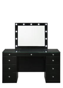 Avery - Vanity Desk With Glass Top And LED Mirroк