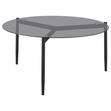 Load image into Gallery viewer, Rosalie - Round Smoked Glass Top Coffee Table - Sandy Black