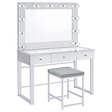 Load image into Gallery viewer, Umbridge - Upholstered Square Padded Cushion Vanity Stool - Light Gray