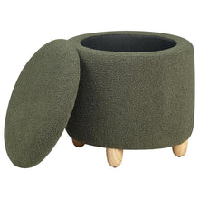 Load image into Gallery viewer, Valia - Faux Sheepskin Upholstered Round Storage Ottoman