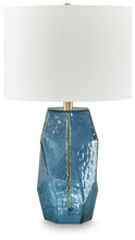 Load image into Gallery viewer, Tallow - Blue - Glass Table Lamp