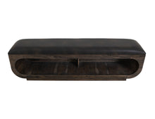 Load image into Gallery viewer, Black Balam - Wooden Bench With Cushioned Seat - Oil Black