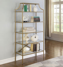 Load image into Gallery viewer, Serena - 5-Shelf Glass Bookshelf - Gold