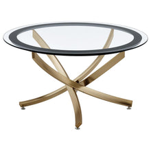 Load image into Gallery viewer, Brooke - Round Glass Top Coffee Table Metal Base