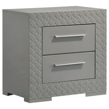 Load image into Gallery viewer, Ives - 2-Drawer Nightstand Bedside Table - Gray High Gloss