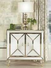 Load image into Gallery viewer, Lupin - 2-Door Mirrored Storage Accent Cabinet - Champagne