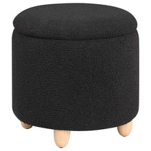 Load image into Gallery viewer, Valia - Faux Sheepskin Upholstered Round Storage Ottoman