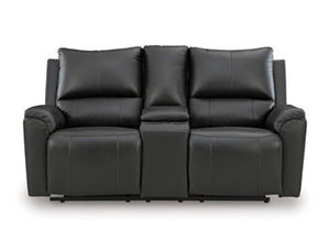 Glossmore - Black - Reclining Loveseat With Console