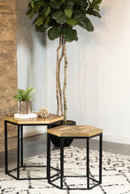 Load image into Gallery viewer, Adger - 2 Piece Hexagonal Nesting Tables - Natural And Black