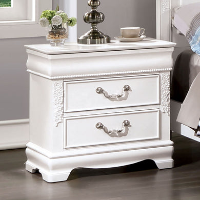 Alecia - Nightstand With USB - White