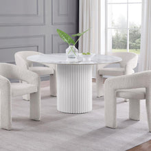 Load image into Gallery viewer, Acadia - Round Sintered Stone Top Dining Table - White