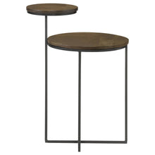 Load image into Gallery viewer, Yael - Round Mango Wood Accent Side Table - Natural And Gunmetal