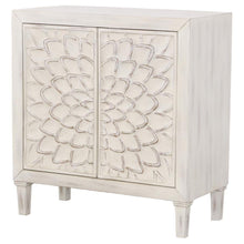 Load image into Gallery viewer, Clarkia - Accent Cabinet With Floral Carved Door - White