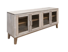 Load image into Gallery viewer, Forest - 4 Glass Door Metal Handle Console - Ivory White &amp; Brown