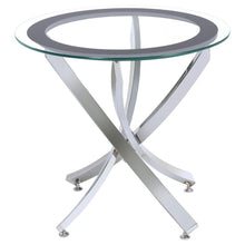 Load image into Gallery viewer, Brooke - Round Glass Top Side End Table Metal Base