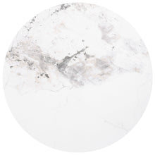 Load image into Gallery viewer, Rowena - Round Sintered Stone End Table - White Faux Marble