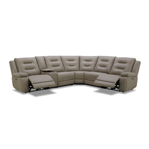 Caldwell - 6 Piece Modular Power Reclining Sectional With Power Adjustable Headrests - Theo Fog