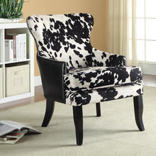 Load image into Gallery viewer, Trea - Cowhide Print Upholstered Accent Chair - Black And White