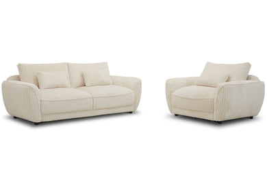 Utopia - Sofa And 2 Chair And Half - Mega Ivory