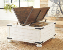 Load image into Gallery viewer, Wystfield - White / Brown - Cocktail Table with Storage