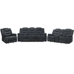 Bolton - Glider Reclining Sofa Loveseat And Recliner - Misty Storm