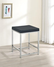 Load image into Gallery viewer, Afshan - Upholstered Square Padded Vanity Stool - Chrome