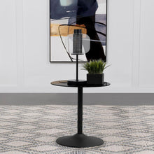 Load image into Gallery viewer, Ganso - Round Metal End Table With Tempered Glass Top - Black